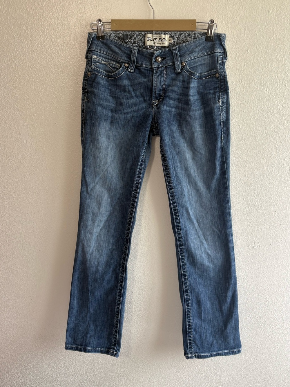 Ariat REAL Denim Size 29 Short Real Straight Icon Jeans Western Country Cowgirl